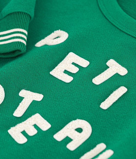 Kinder-Sweatshirt aus Molton für Mädchen und Jungen grün JARDIN