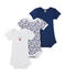 Kurzärmelige Baby-Mädchen-Bodys im 3er-Set weiss LOT