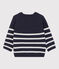Baby-Pullover aus Wolle und Baumwolle. blau SMOKING/weiss MARSHMALLOW