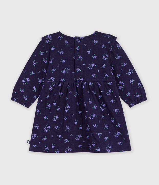 Lang&auml;rmeliges Baby-Kleid aus Baumwolle mit Blumenmuster blau/vielfarbig