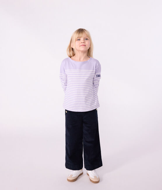 Kinder-Streifenshirt "Marinière" aus Baumwolle violett SQUAW/ MILK