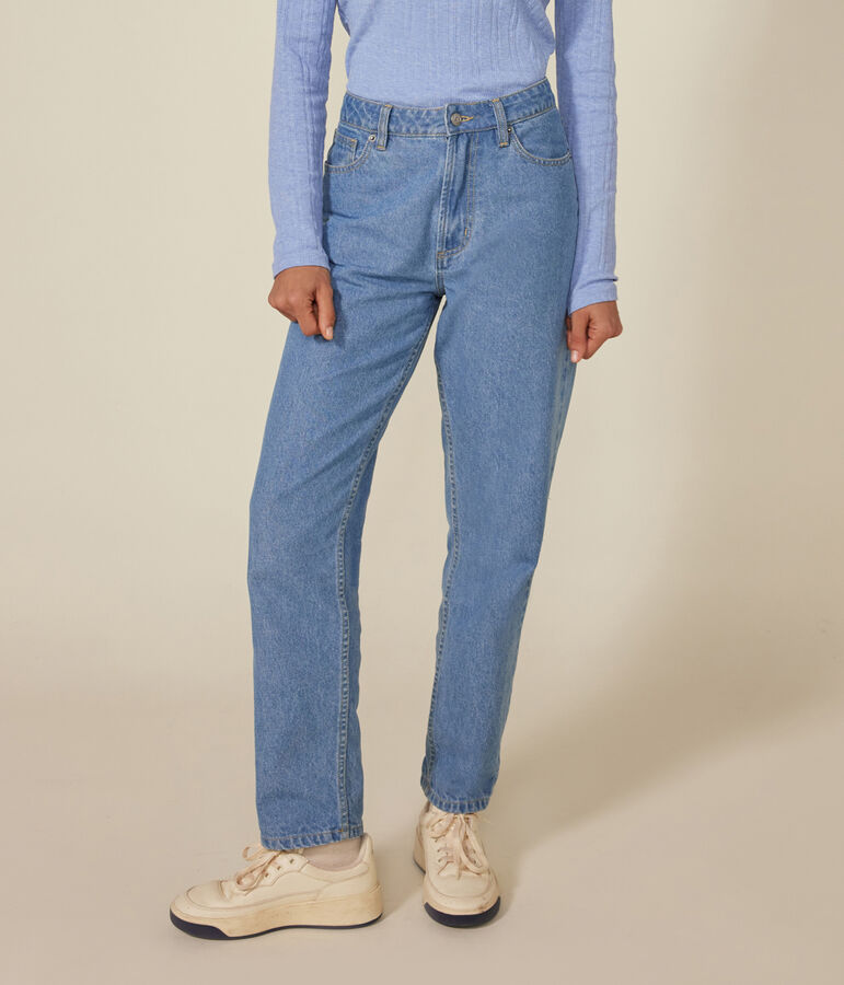 Damen-Hose mit geradem Schnitt aus Denim blau