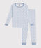 Eng anliegender Kinder-Pyjama aus Baumwolle mit Raketenmotiv weiss MARSHMALLOW/weiss MULTICO