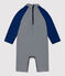 Baby-Overall mit UV-Schutzt aus recyceltem Material blau MEDIEVAL/weiss MARSHMALLOW