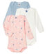 Trio langärmelige Baby-Bodys für Mädchen