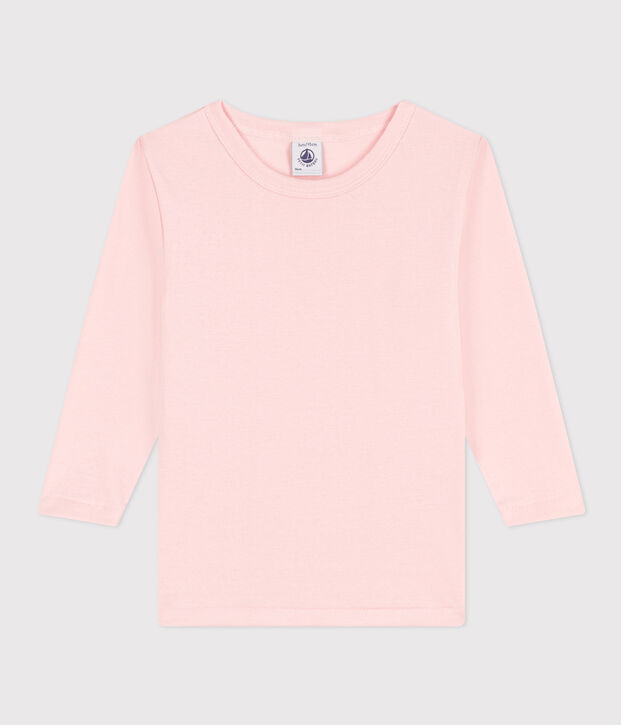 Lang&auml;rmeliges T-Shirt aus Baumwolle f&uuml;r kleine M&auml;dchen rosa