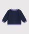 Baby-Cardigan aus Woll- und Baumwollstrick mit Herz-Jacquardmuster blau/vielfarbig