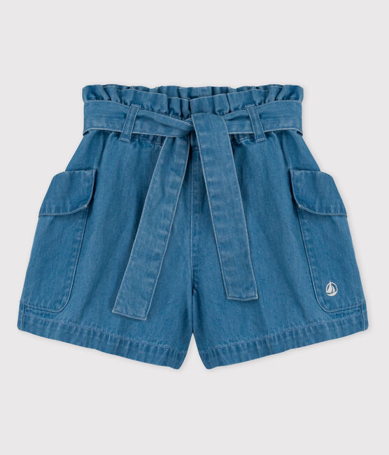 Shorts aus Bio-Denim für Mädchen blau DENIM CLAIR
