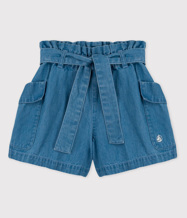 Shorts aus Bio-Denim f&uuml;r M&auml;dchen blau