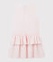 Ärmelloses Kinder-Kleid aus Jersey für Mädchen rosa MINOIS/weiss MARSHMALLOW