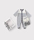 Set bestehend aus 1 Baby-Pyjama und 3 gestreiften Bodys