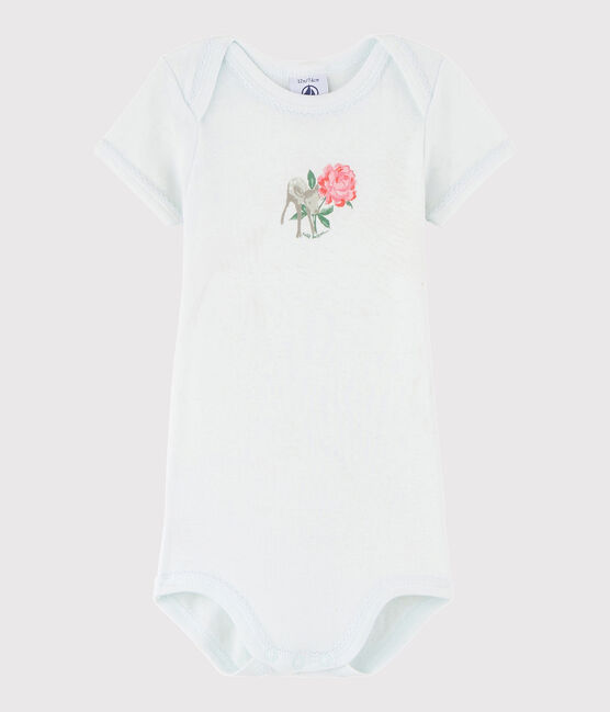 Kurzärmeliger Baby-Body Mädchen blau Bocal