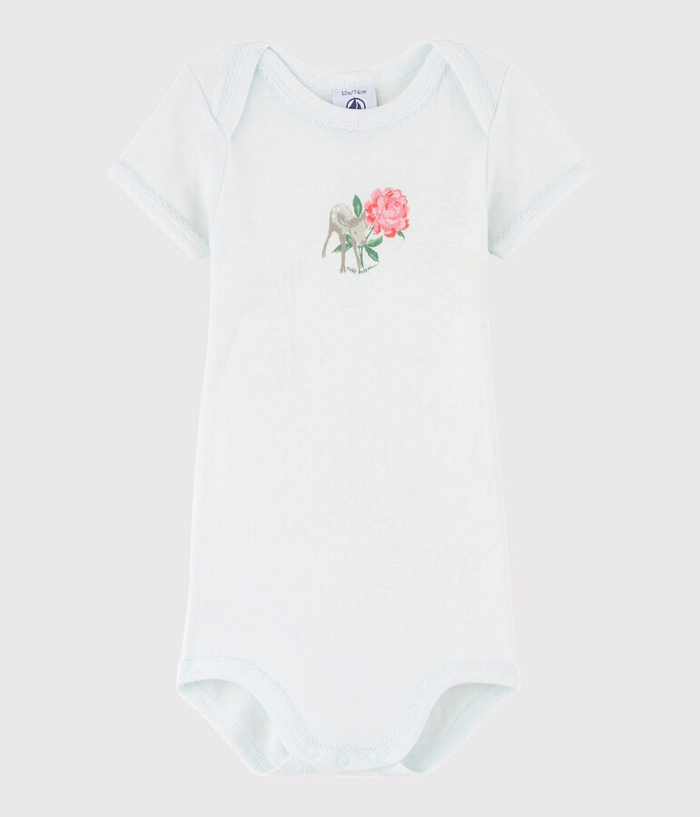 Kurz&auml;rmeliger Baby-Body M&auml;dchen blau Bocal