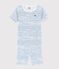 Snugfit-Kurzpyjama aus Baumwolle mit Wellenmotiv f&uuml;r Jungen weiss MARSHMALLOW/blau COOL