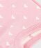 Baby-Schlauchm&uuml;tze aus Woll- und Baumwollstrick mit Herzmotiv rosa/weiss