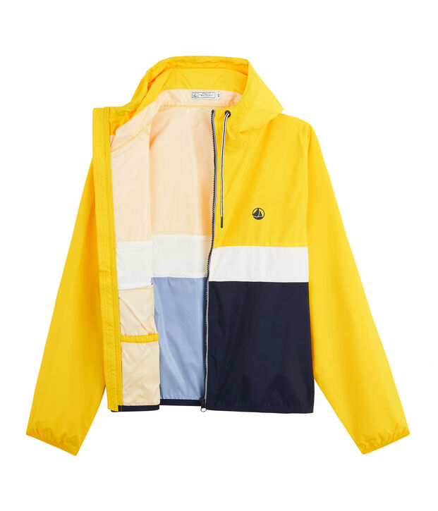 Kurze Windjacke Unisex blau/weiss/gelb