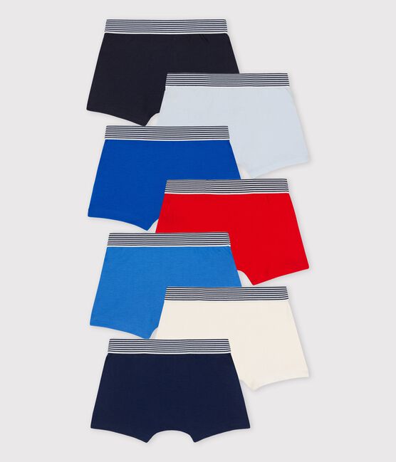 7er-Set einfarbige Boxershorts aus Bio-Baumwolle für Jungen variante 1