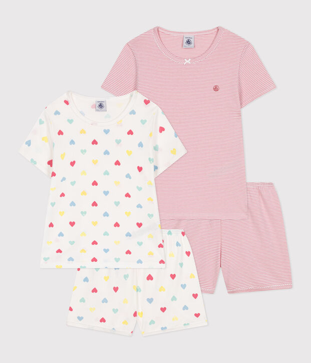 2er-Set Kinder-Kurzpyjamas aus Baumwolle vielfarbig