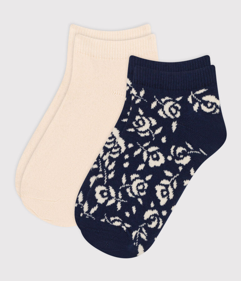 2er-Set Kindersocken aus Baumwolle mit Blumenmotiv vielfarbig