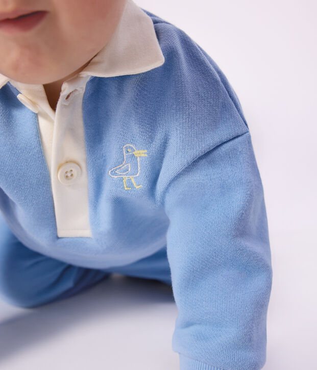 Baby-Sweatshirt aus Baumwolle mit bestickter M&ouml;we und Motiv am R&uuml;cken FLO