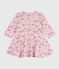 Langärmeliges Baby-Kleid aus Baumwolle mit Blumenmuster rosa JOLI/weiss MULTICO