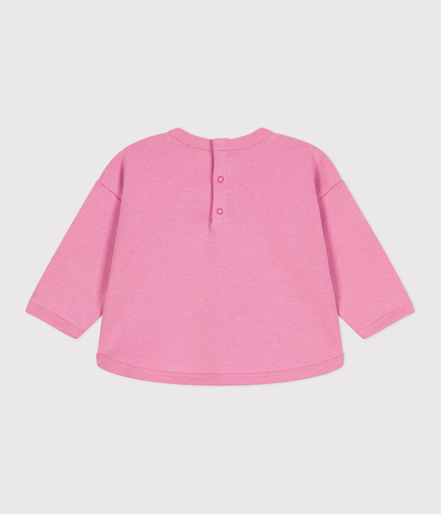Baby-Sweatshirt aus Baumwolle mit Petit Bateau Vintage-Motiv rosa