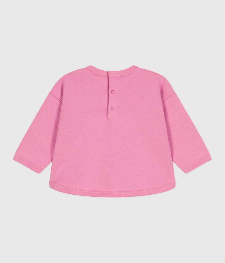Baby-Sweatshirt aus Baumwolle mit Petit Bateau Vintage-Motiv rosa