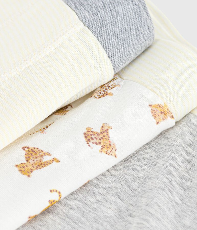 Set Kinder-Boxershorts aus Baumwolle mit &uuml;berzogenem Bund und Leoparden-Motiv vielfarbig