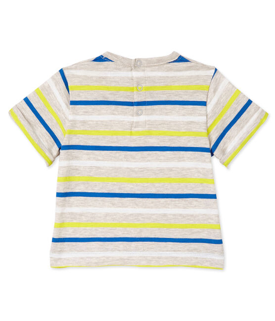 Gestreiftes Baby-Jungen-T-Shirt beige CREAMY/weiss MULTICO