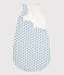 Baby-Schlafsack aus Bio-Baumwolle mit blauem Blumenmuster im Retro-Look weiss MARSHMALLOW/ MALLARD