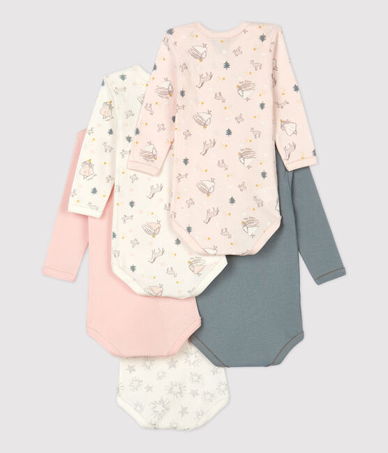 5er-Set langärmelige Baby-Bodys aus Baumwolle mit Prinzessinnen-Motiv für Mädchen variante 1