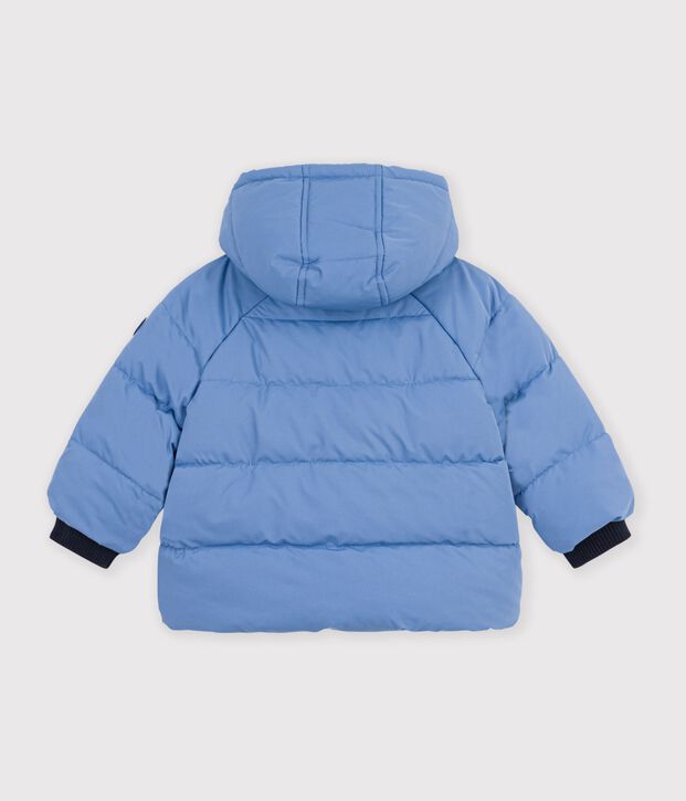Baby-Winterjacke aus einfarbigem Polyester blau