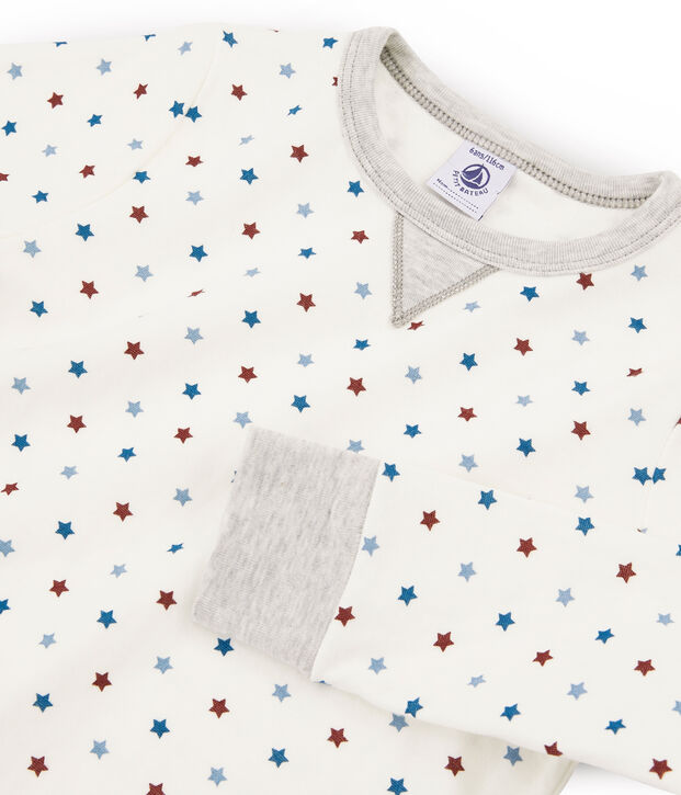 Kinderpyjama aus Doppeljersey f&uuml;r Jungen weiss/vielfarbig