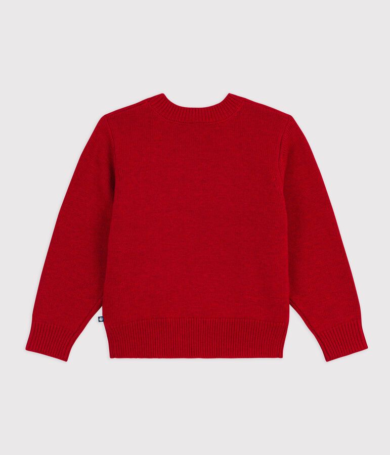 Kinder Jacquard-Pullover aus Wolle und Baumwolle f&uuml;r Jungen rot CORRIDA