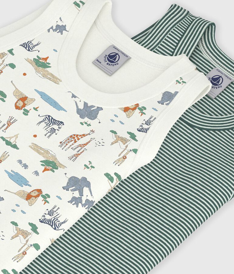 Set Kinder-Unterhemden aus Baumwolle mit Savannen-Motiv vielfarbig