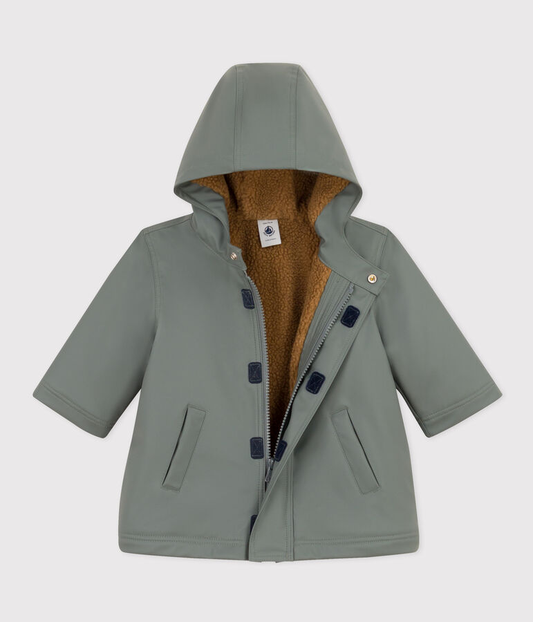 Warme Baby-Regenjacke gr&uuml;n THUYA