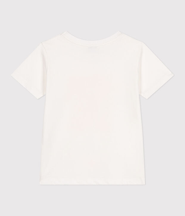 Kurz&auml;rmeliges Kinder-T-Shirt aus bedruckter Baumwolle weiss/gelb