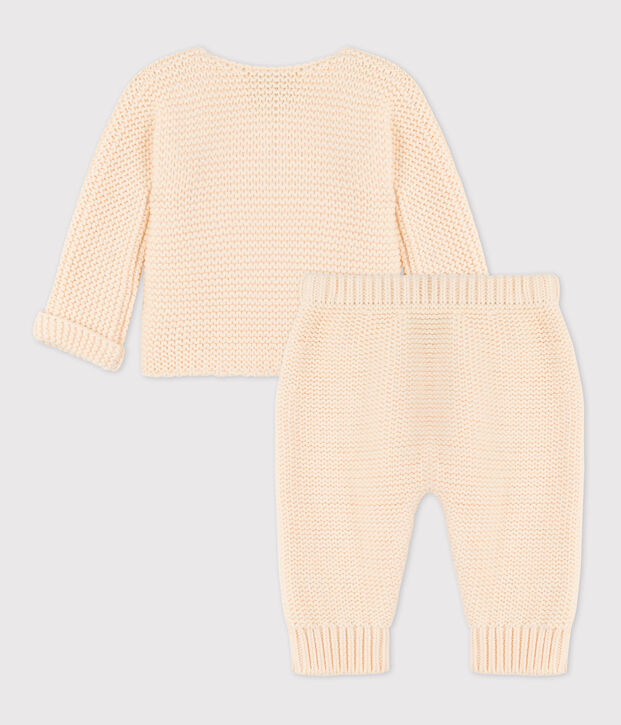 Zweiteiliges Baby-Set aus Baumwolle naturfarben