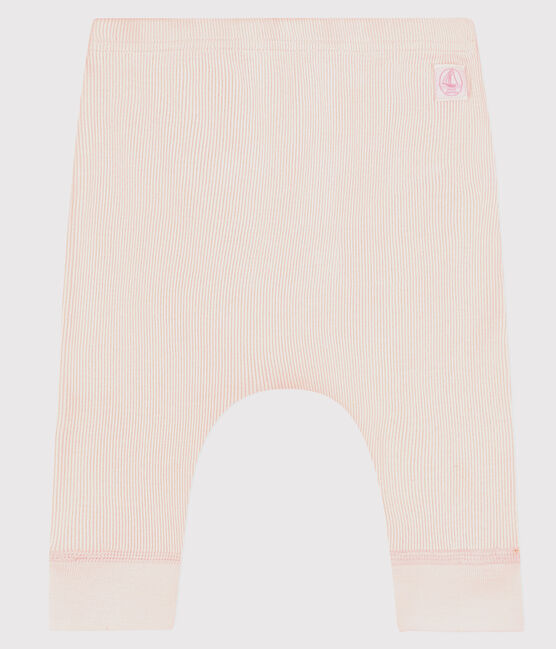 Baby-Leggings aus 2x2-Rippstrick aus Bio-Baumwolle rosa FLEUR