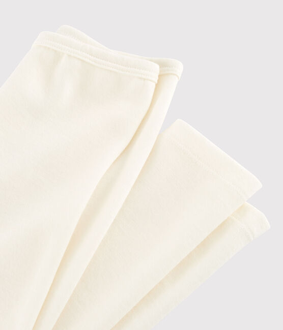 Einfarbige Leggings aus Wolle und Baumwolle für Kinder grau ECRU