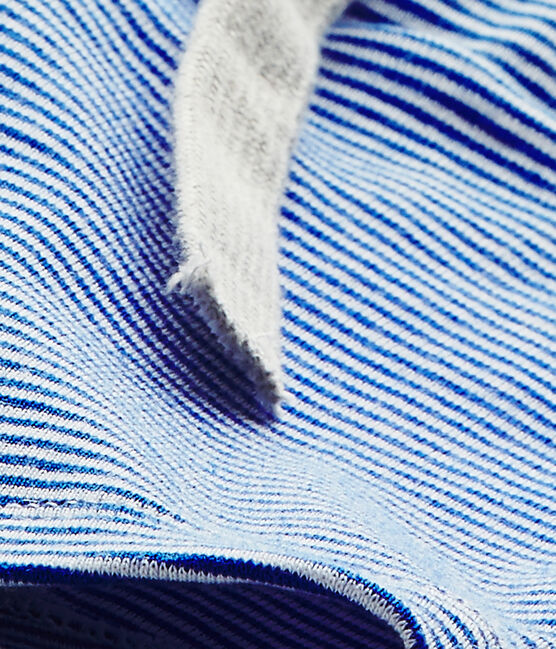 Gestreifte Baby-Jungen-Shorts blau PERSE/weiss MARSHMALLOW