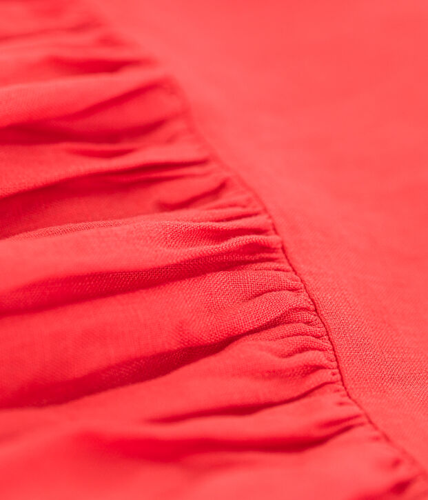 &Auml;rmelloses Kinderkleid aus Leinen f&uuml;r M&auml;dchen orange