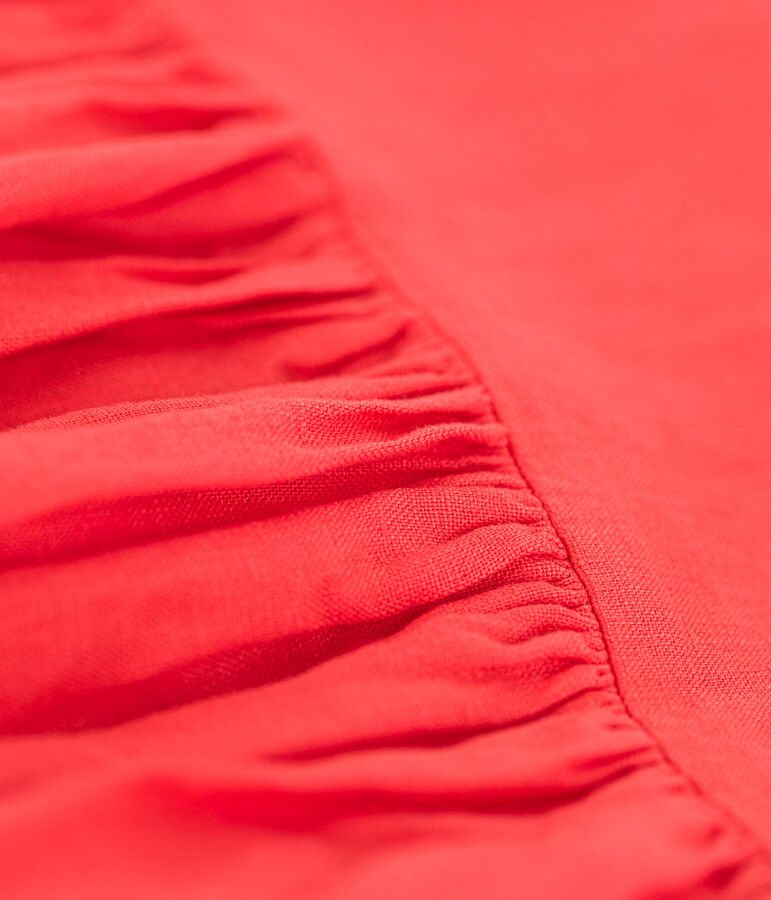 &Auml;rmelloses Kinderkleid aus Leinen f&uuml;r M&auml;dchen orange