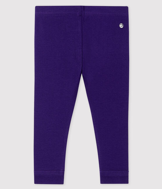 Einfarbige Baby-Legging aus 1x1-Rippstrick für Mädchen ROXO