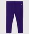 Einfarbige Baby-Legging aus 1x1-Rippstrick für Mädchen ROXO