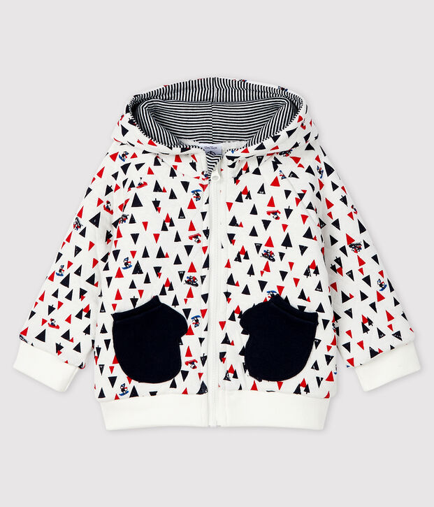 Baby-Kapuzensweatshirt f&uuml;r Jungen weiss/vielfarbig