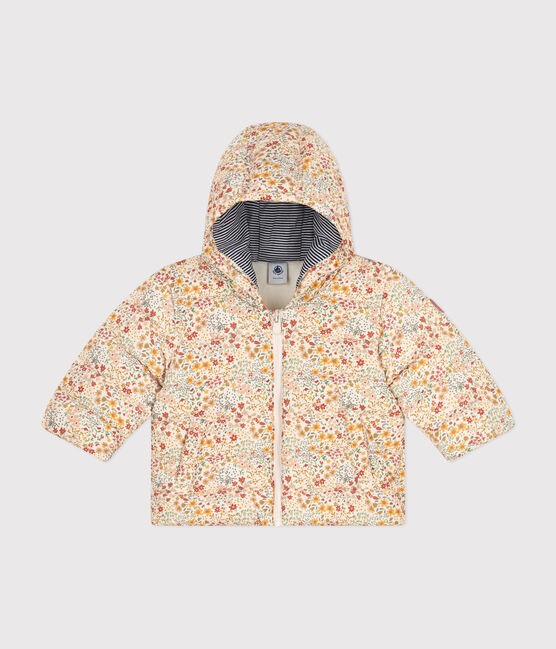 Gemusterte Baby-Winterjacke mit Kapuze weiss AVALANCHE/ MULTICO