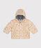 Gemusterte Baby-Winterjacke mit Kapuze weiss AVALANCHE/ MULTICO