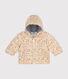Gemusterte Baby-Winterjacke mit Kapuze