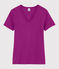 Damen-T-Shirt aus Baumwolle mit V-Ausschnitt violett